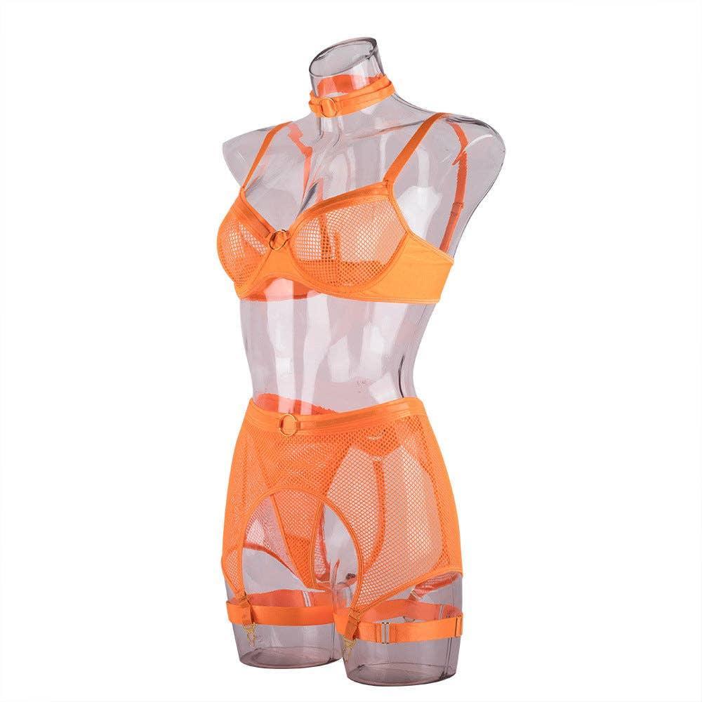 See Through Lingerie Set with Garter Belt