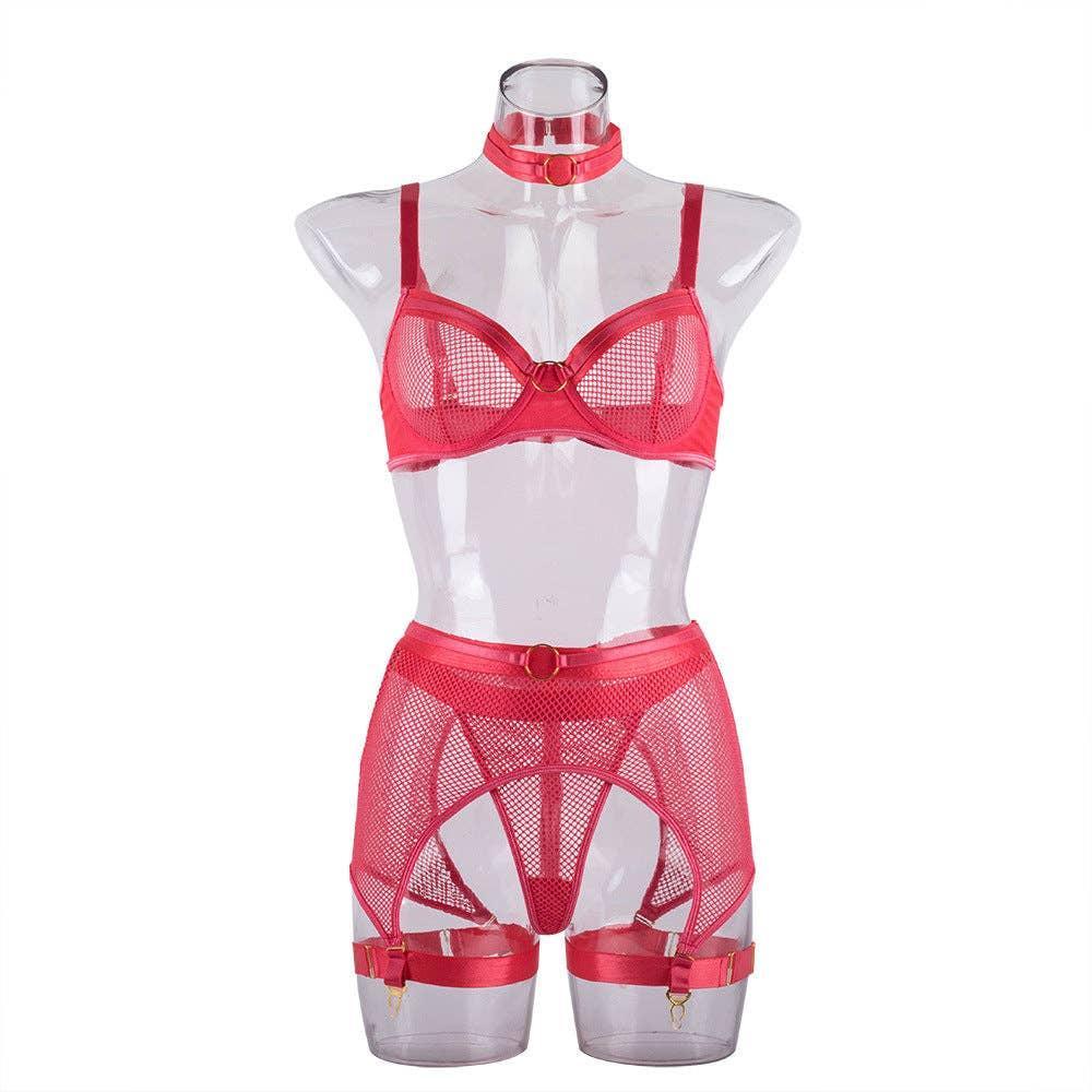 See Through Lingerie Set with Garter Belt