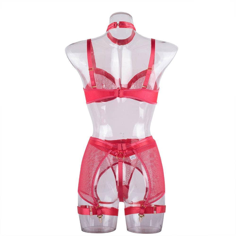 See Through Lingerie Set with Garter Belt