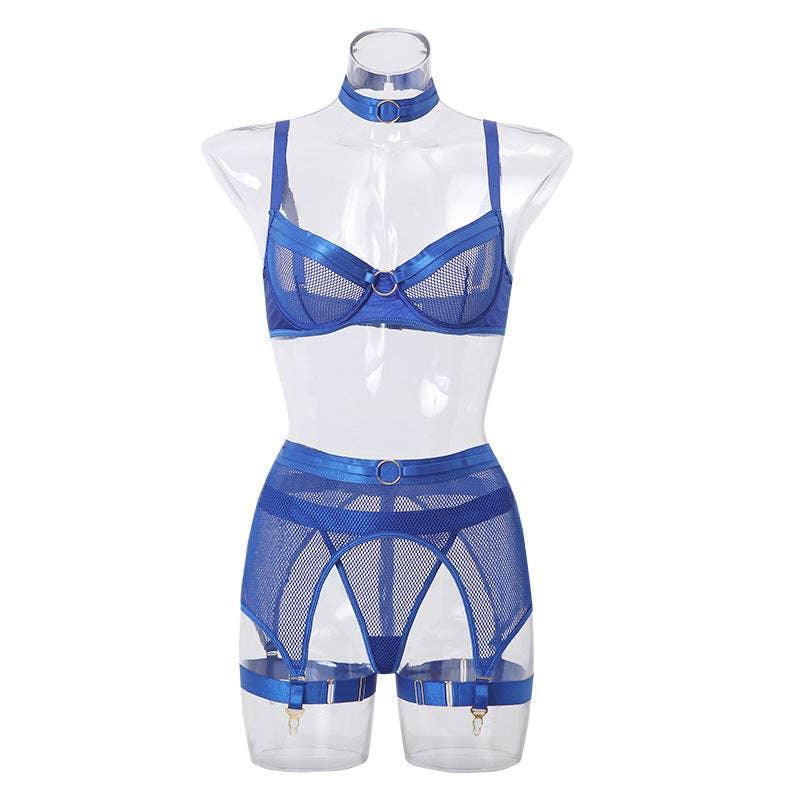 See Through Lingerie Set with Garter Belt