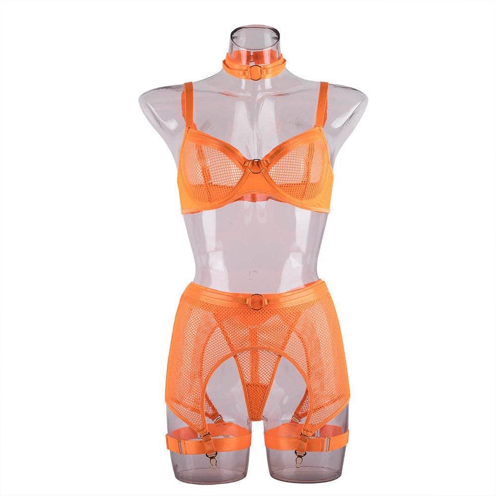 See Through Lingerie Set with Garter Belt