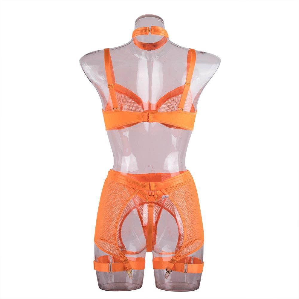 See Through Lingerie Set with Garter Belt
