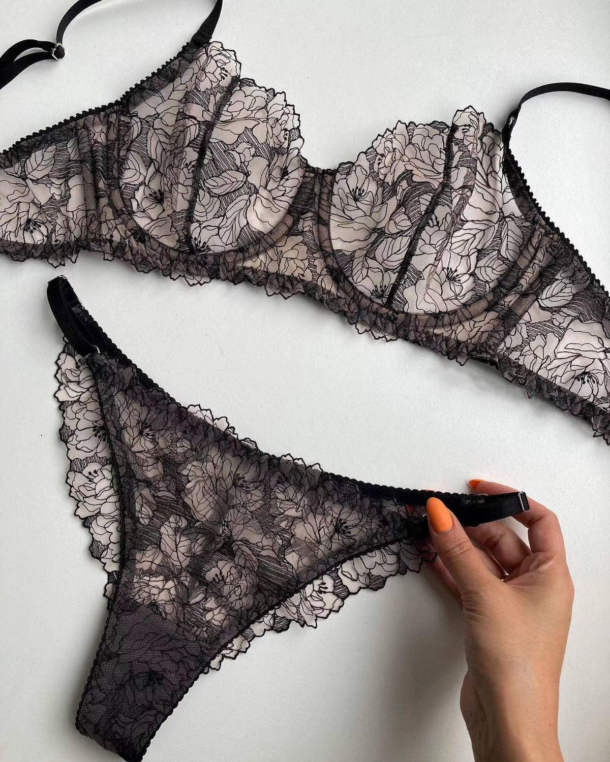 Sexy Color Block Lingerie Set