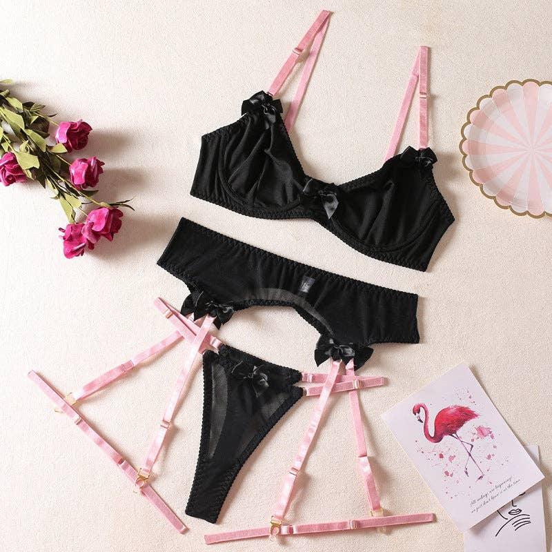 Sexy Color Block Lingerie Set