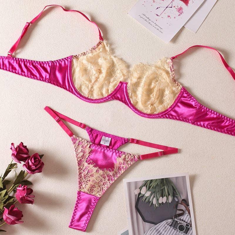 Sexy Color Block Lingerie Set