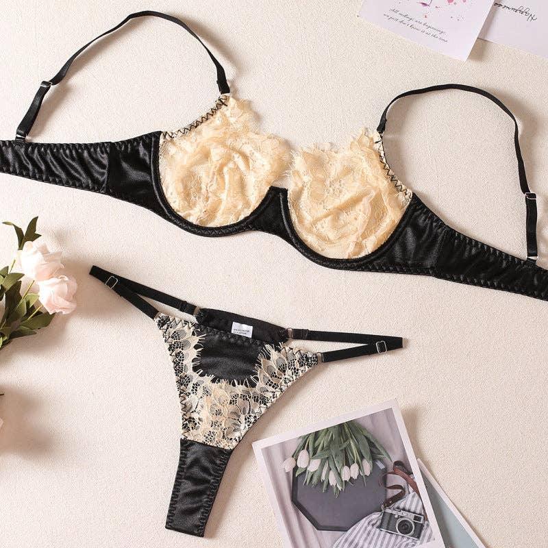 Sexy Color Block Lingerie Set