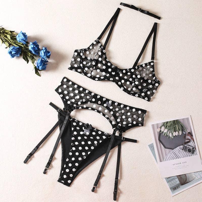 Sexy Dot Print Lingerie Set R0048A