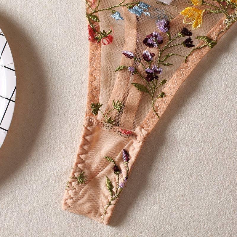 Sexy Ladies Floral Embroidery Lingerie Set