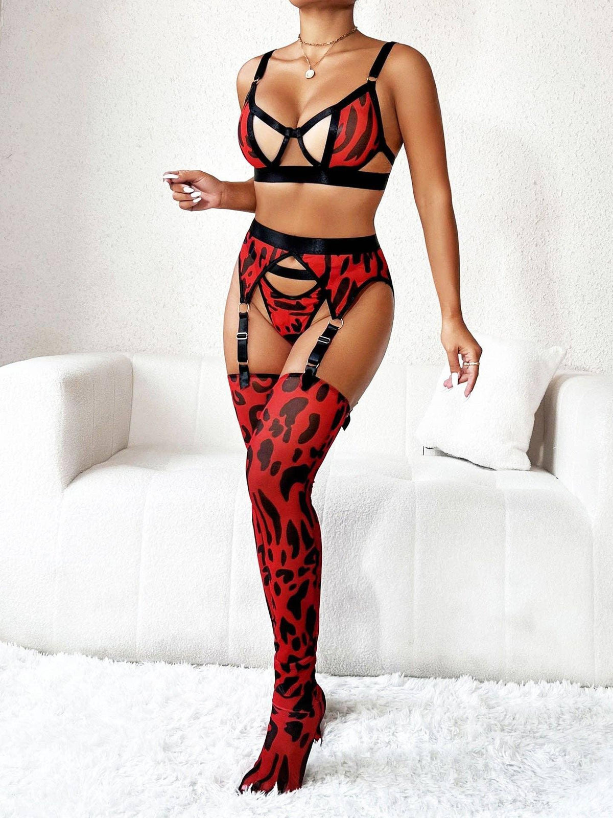 Sexy Leopard Print Lingerie Set