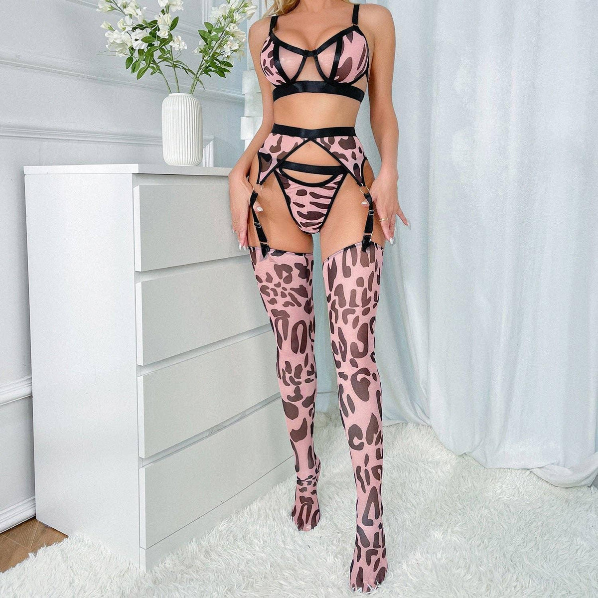 Sexy Leopard Print Lingerie Set