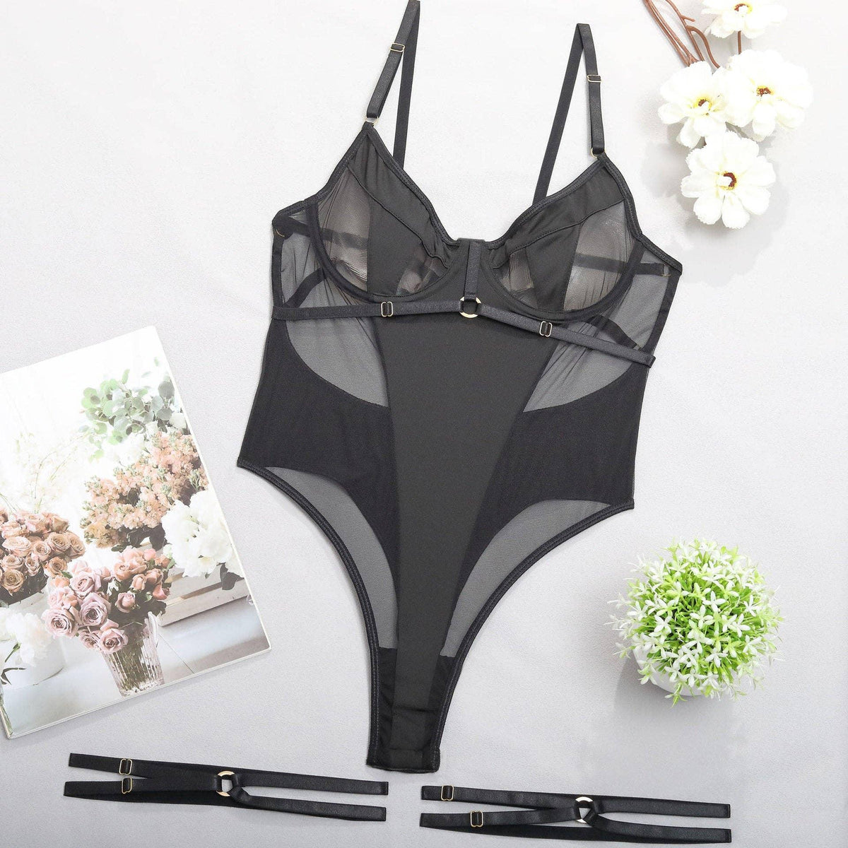 Sexy See Through Back Cut Out Lingerie Teddy