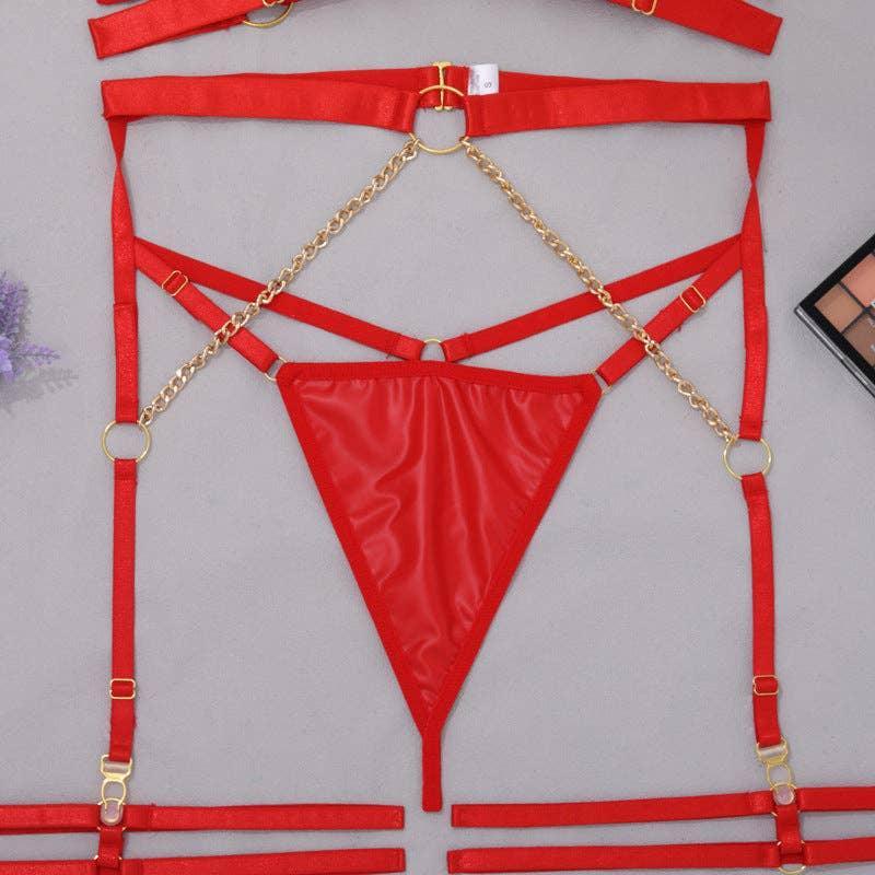 Sexy Solid Color Sexy Lingerie Set with Garter