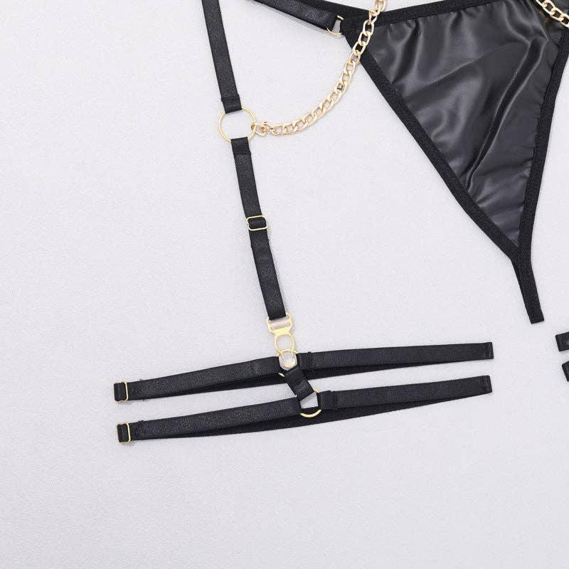 Sexy Solid Color Sexy Lingerie Set with Garter