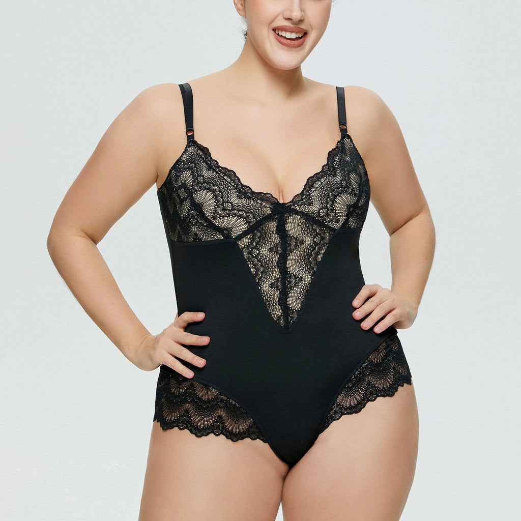 Sexy Solid Color Teddy Lace Lingerie Bodysuit