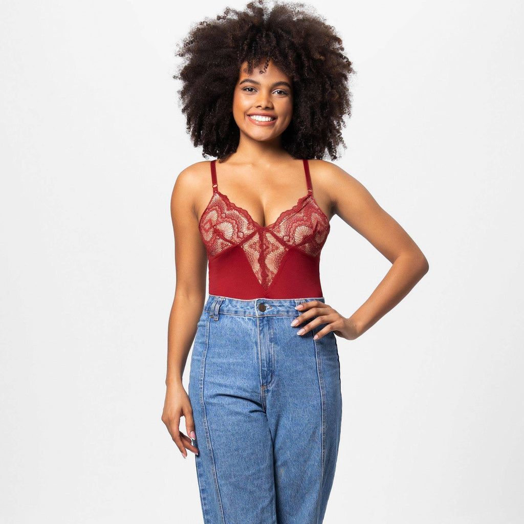 Sexy Solid Color Teddy Lace Lingerie Bodysuit