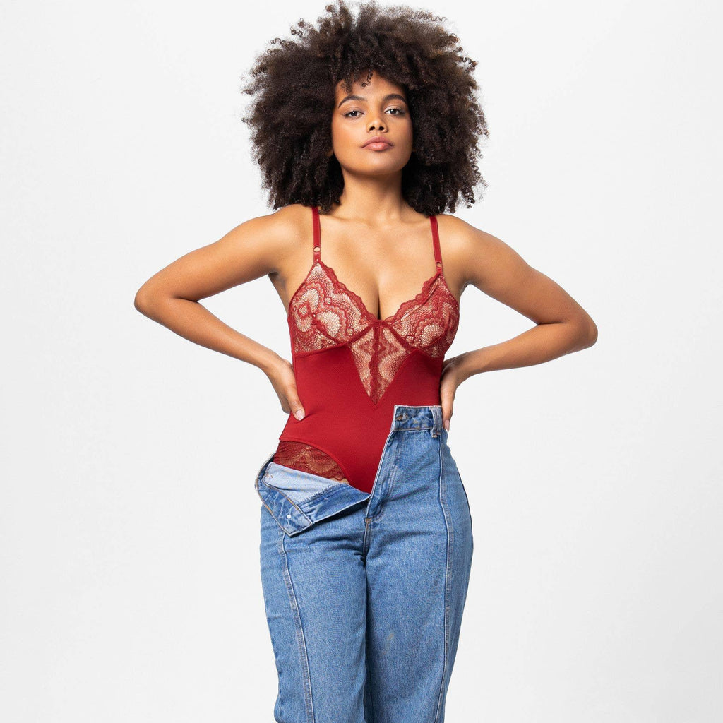 Sexy Solid Color Teddy Lace Lingerie Bodysuit