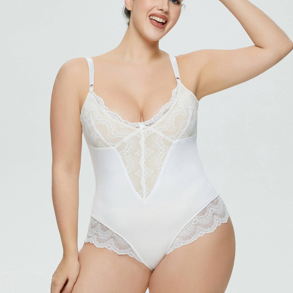 Sexy Solid Color Teddy Lace Lingerie Bodysuit
