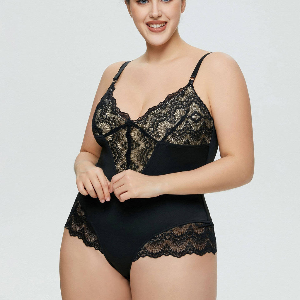 Sexy Solid Color Teddy Lace Lingerie Bodysuit