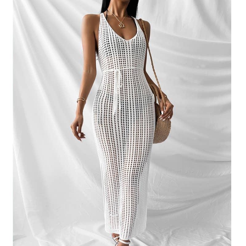 Solid Color Bikini Swimwear Cover Up Dress