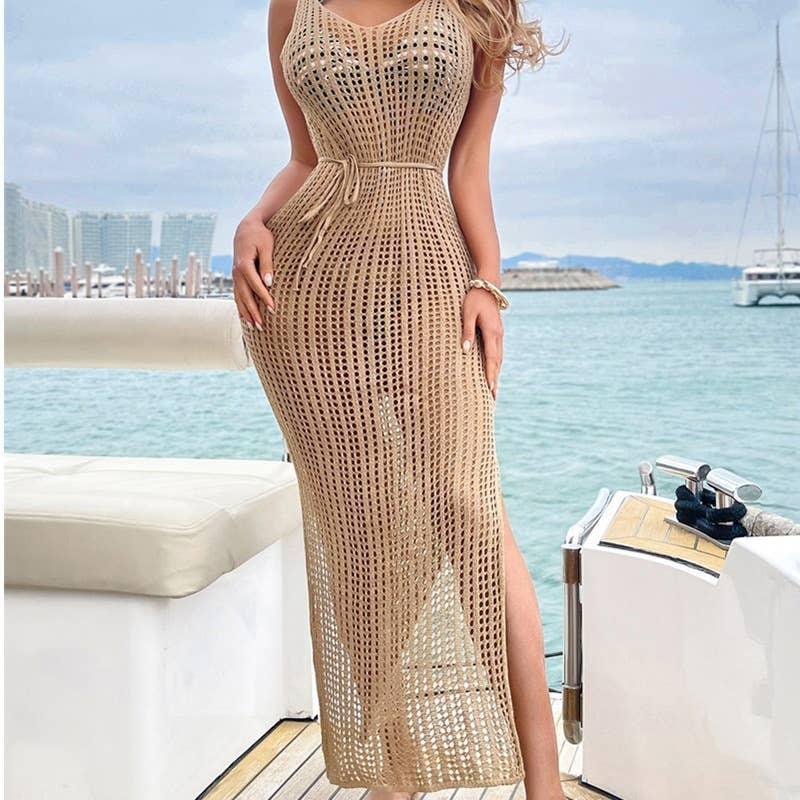 Solid Color Bikini Swimwear Cover Up Dress
