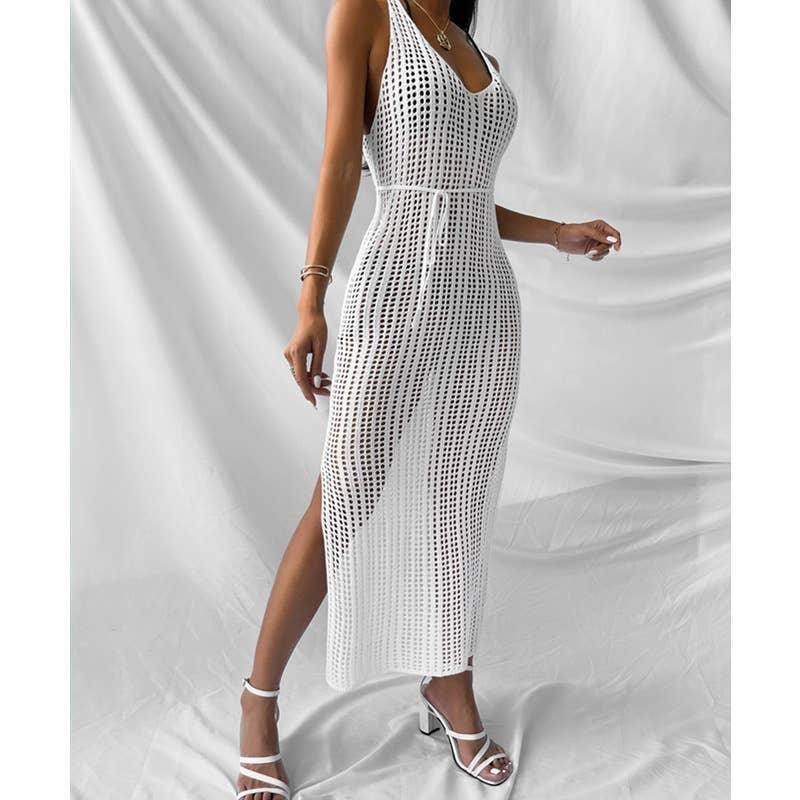 Solid Color Bikini Swimwear Cover Up Dress