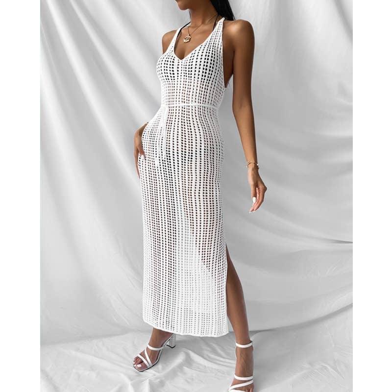 Solid Color Bikini Swimwear Cover Up Dress