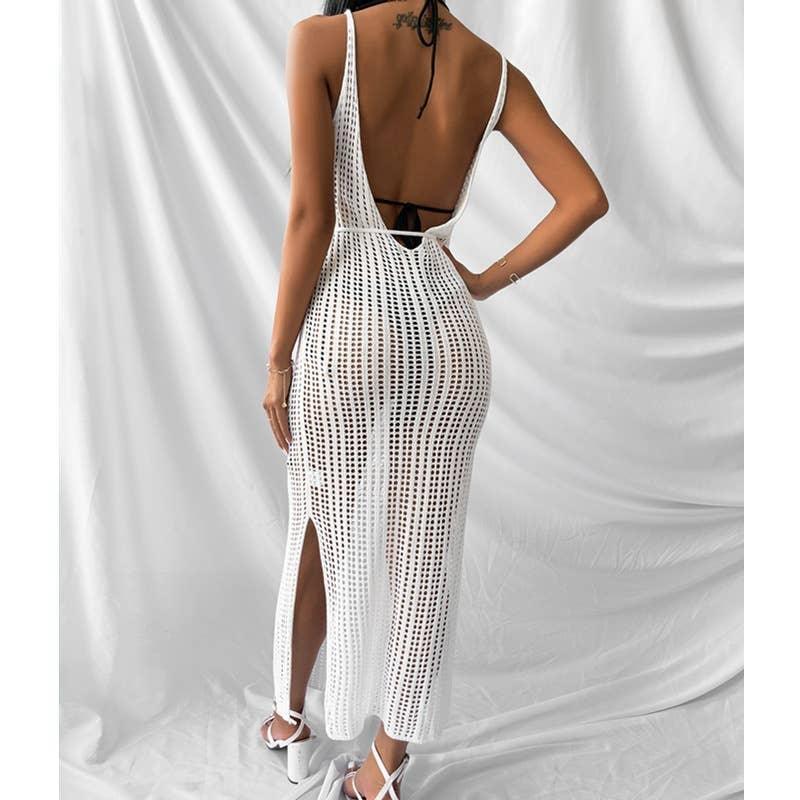 Solid Color Bikini Swimwear Cover Up Dress