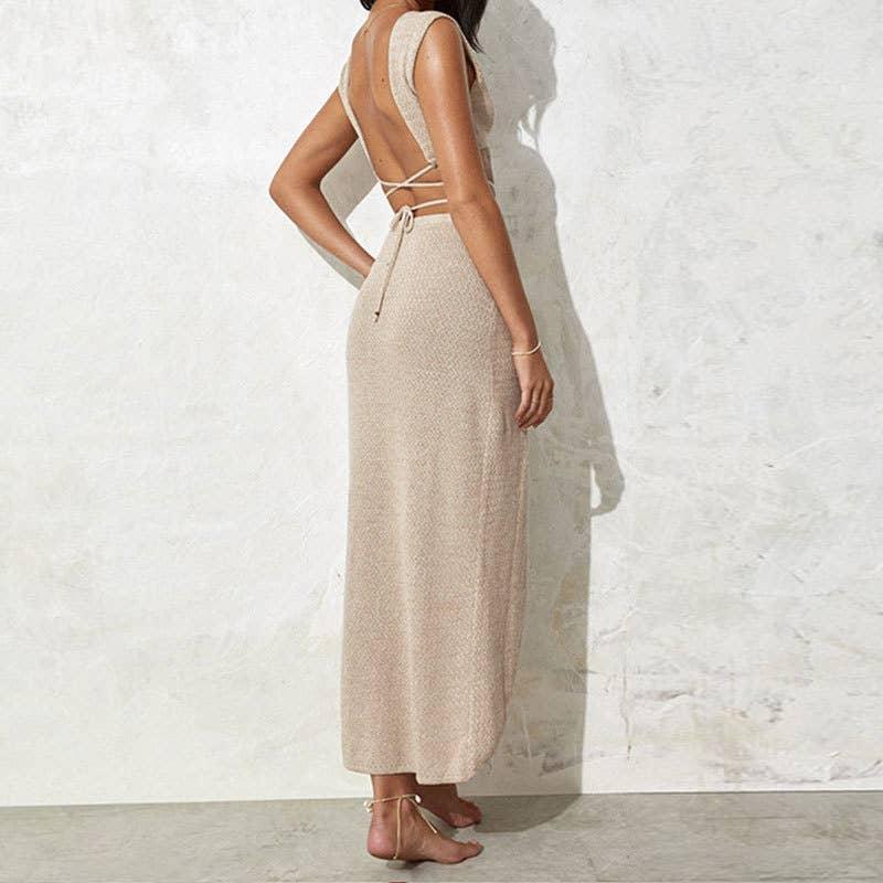 Solid Color Bikini Swimwear Cover Up Set