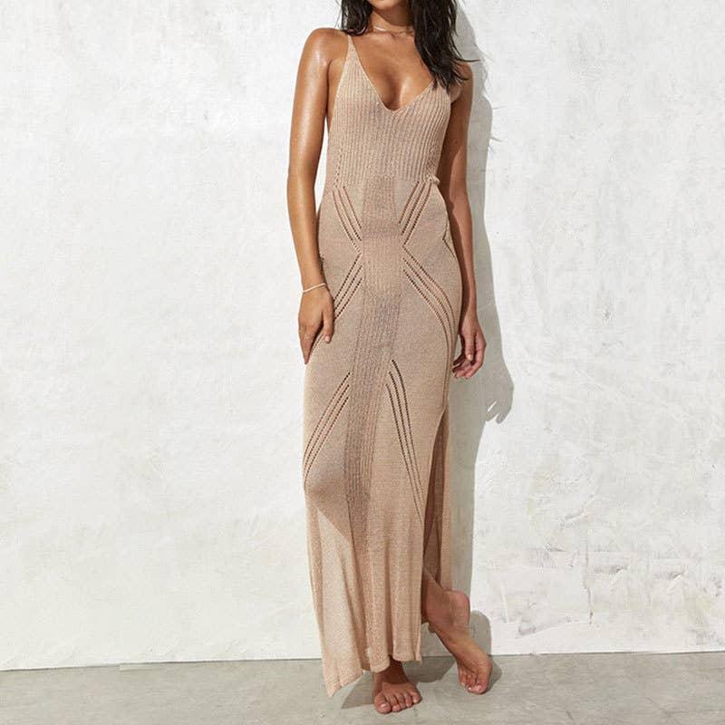 Solid Color Flounce Bikini Swimwear Cover Up Dress
