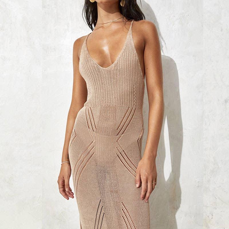 Solid Color Flounce Bikini Swimwear Cover Up Dress