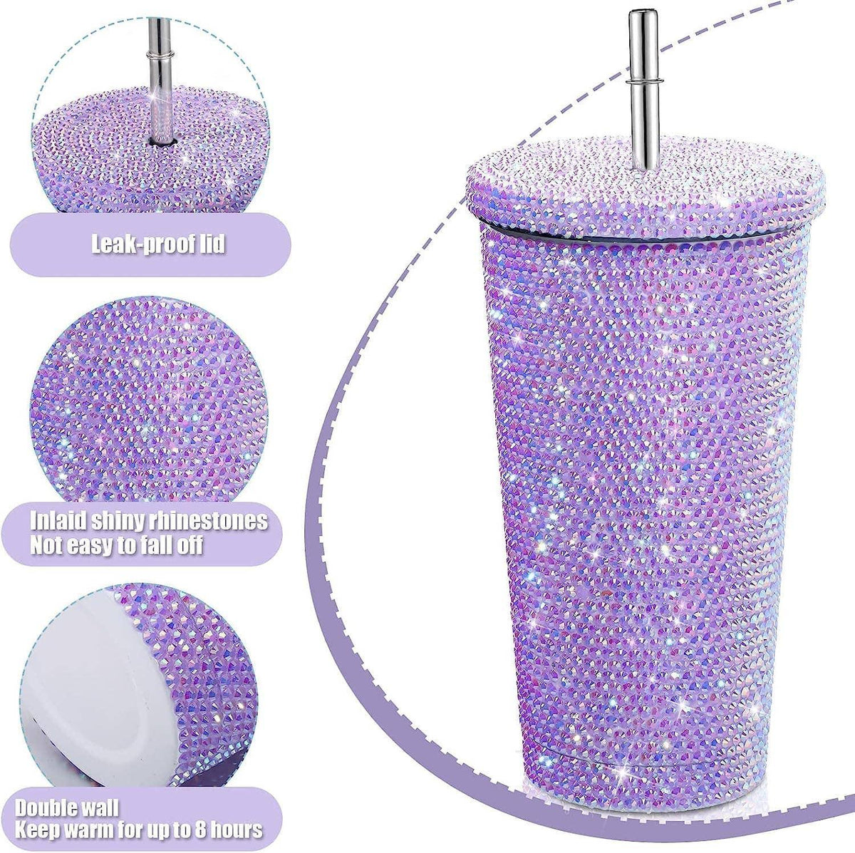 Sparkle Rhinestone Water Bottle 17oz FKWB0628
