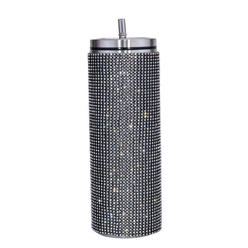 Sparkle Rhinestone Water Bottle 17oz with Straw