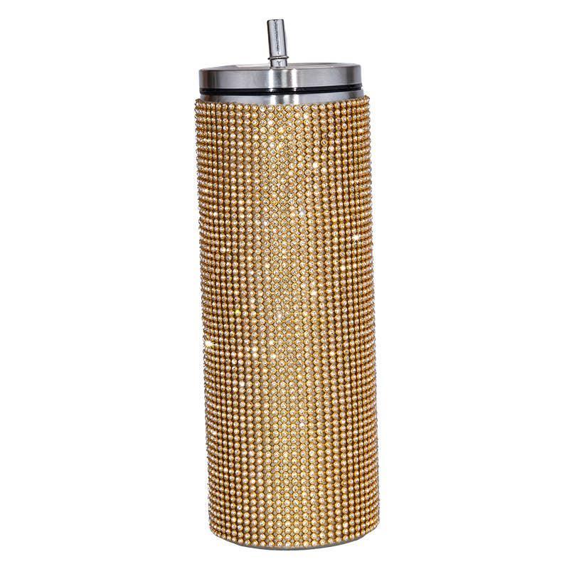 Sparkle Rhinestone Water Bottle 17oz with Straw