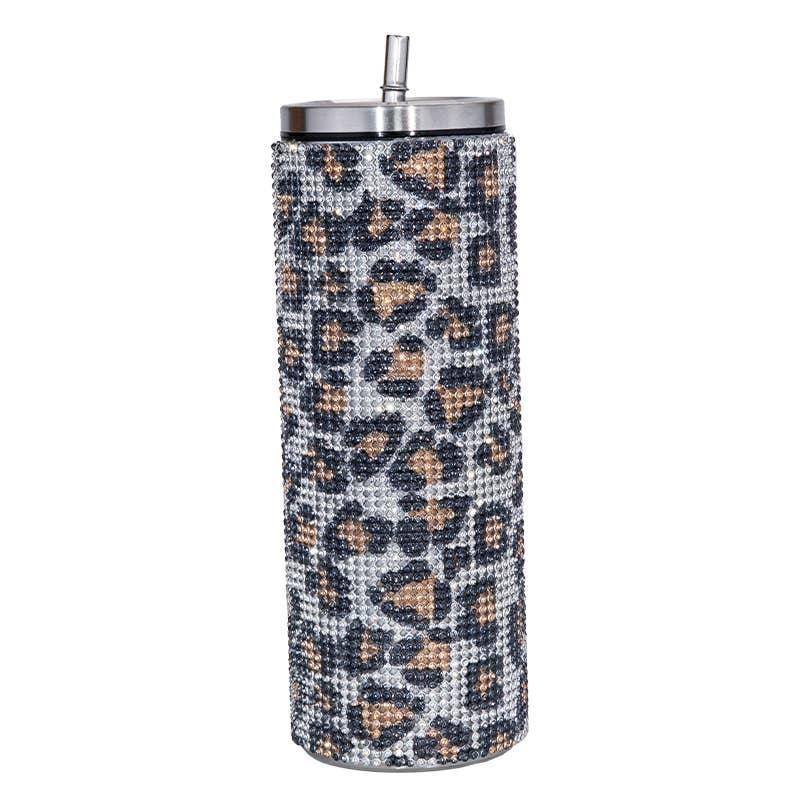 Sparkle Rhinestone Water Bottle 17oz with Straw