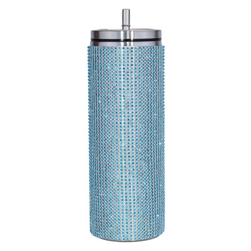 Sparkle Rhinestone Water Bottle 17oz with Straw
