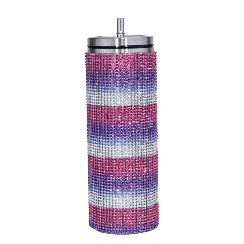 Sparkle Rhinestone Water Bottle 17oz with Straw