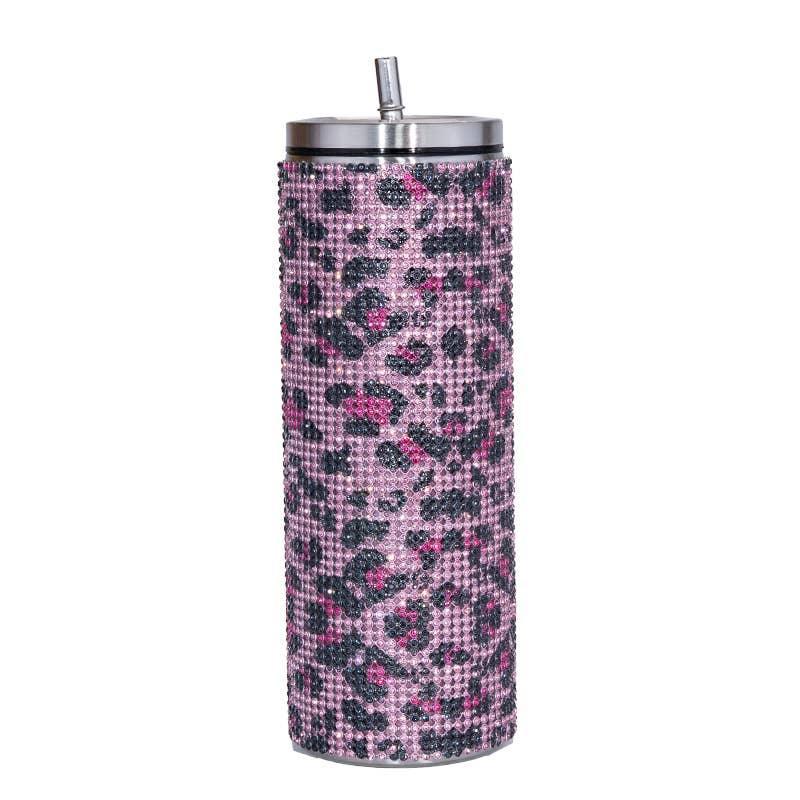 Sparkle Rhinestone Water Bottle 17oz with Straw