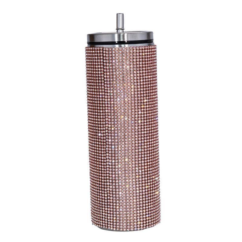 Sparkle Rhinestone Water Bottle 17oz with Straw