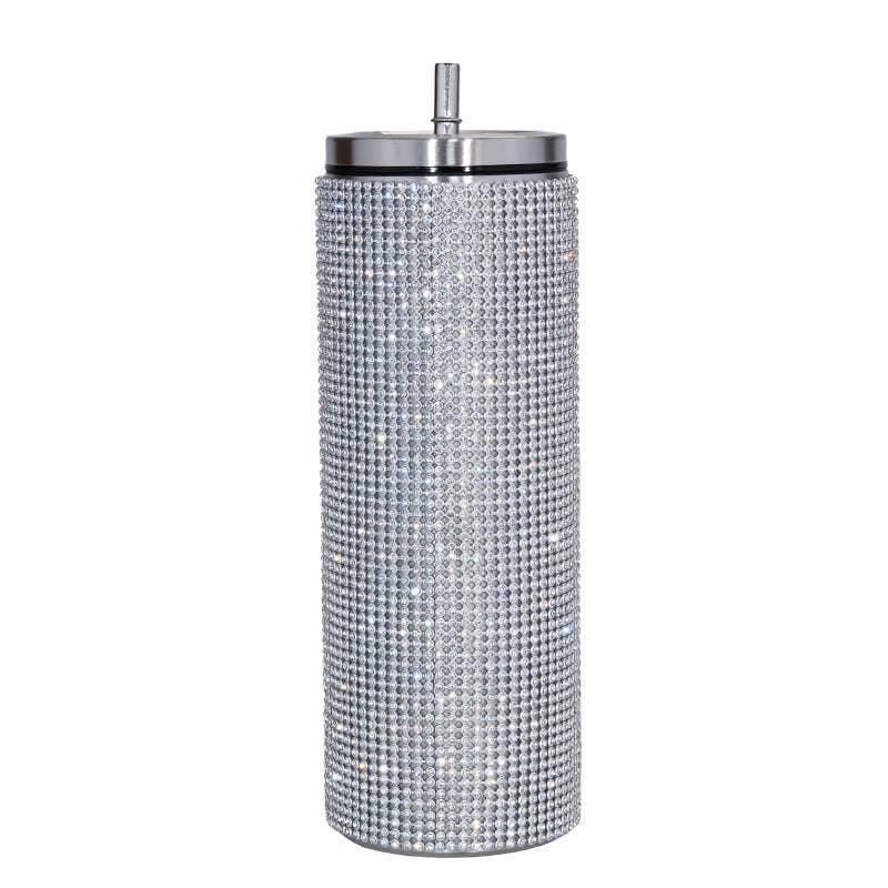 Sparkle Rhinestone Water Bottle 17oz with Straw
