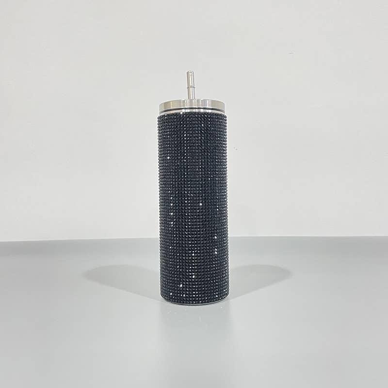 Sparkle Rhinestone Water Bottle 17oz with Straw