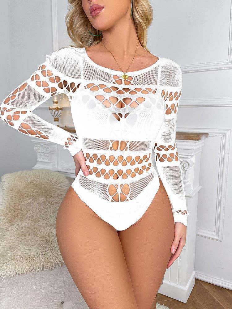 Spicy Hollow Out Fishnet See Through Bodystocking