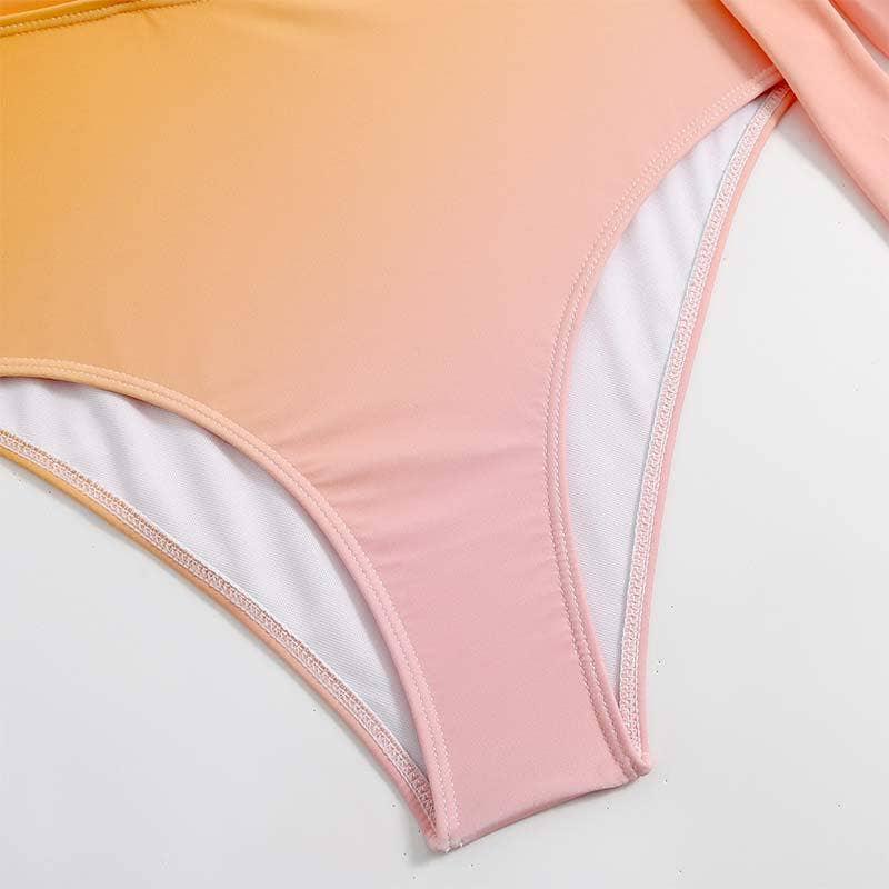 2 PCS Flower Print Swimsuit Bikini Set with Cover Y88