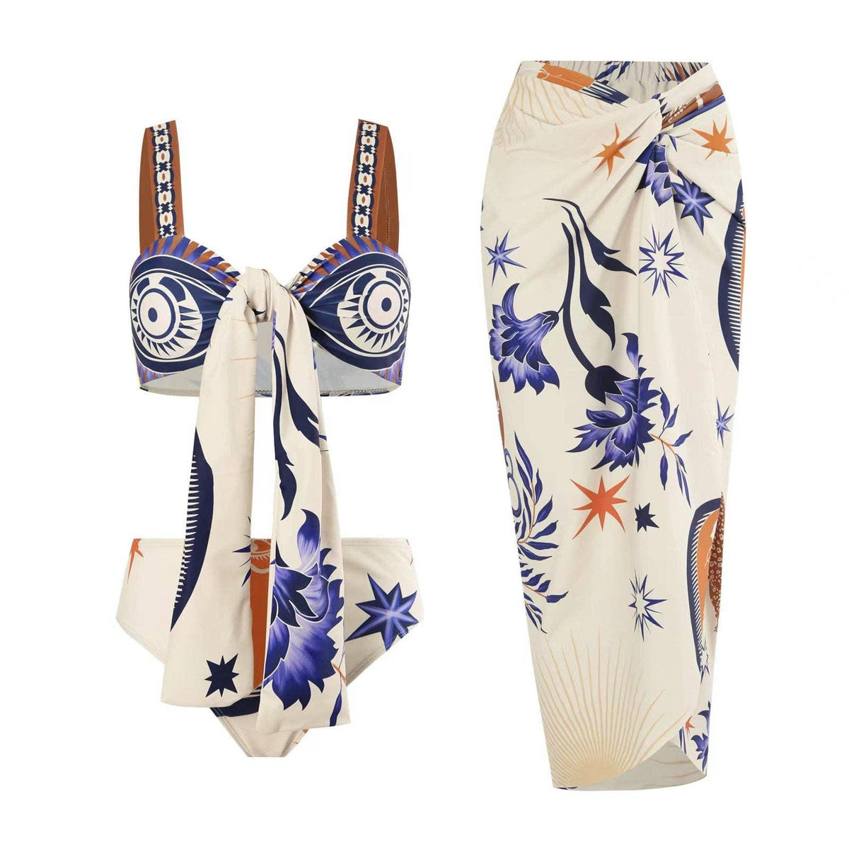 Totem Print 2PCS Bikini Set with Cover