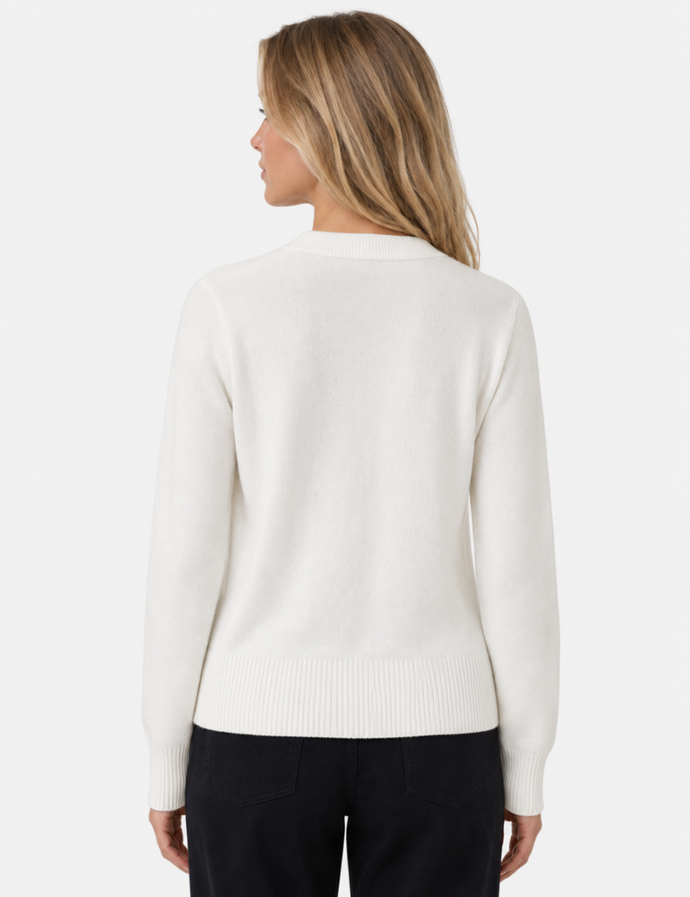 Ladies V Neck Gold Buttons Knit Cardigan Top
