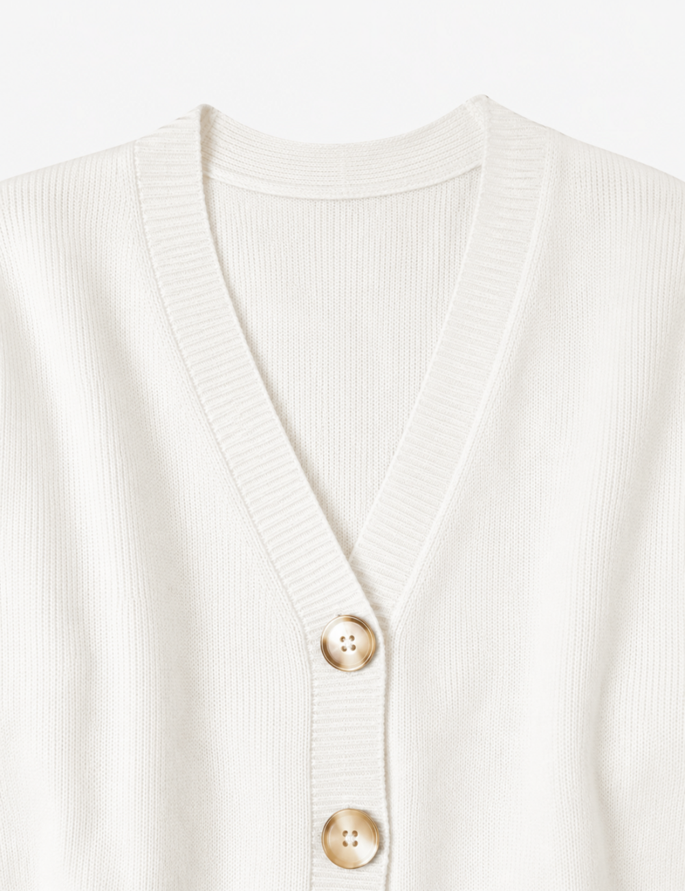 Ladies V Neck Gold Buttons Knit Cardigan Top