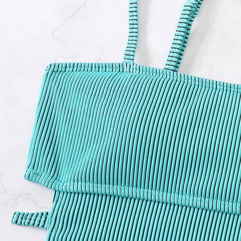 Wrinkle Solid Color Waist Cut Out One Piece Swimwear